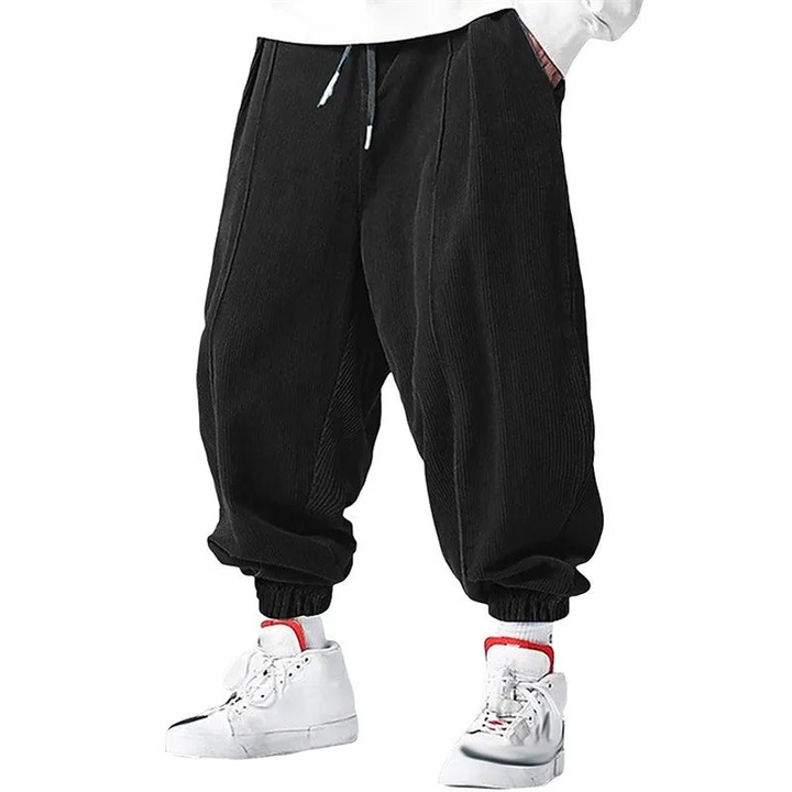 Men's Trousers - Oversized Baggy Jogger with Ribbed Cuffs | Casual