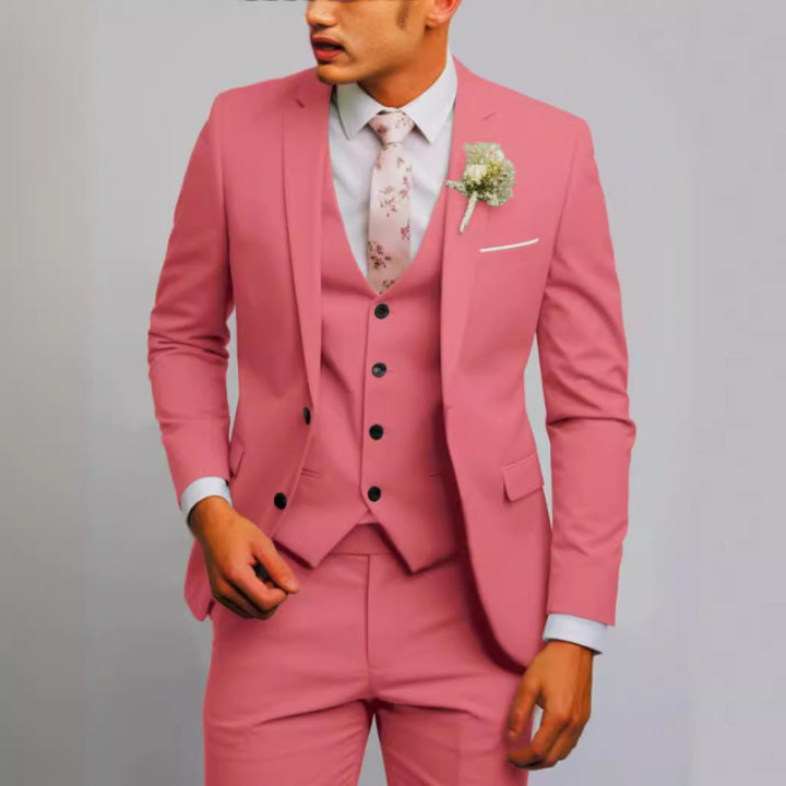 Men's Suit - Slim Fit Three-Piece with Notch Lapels | Wedding