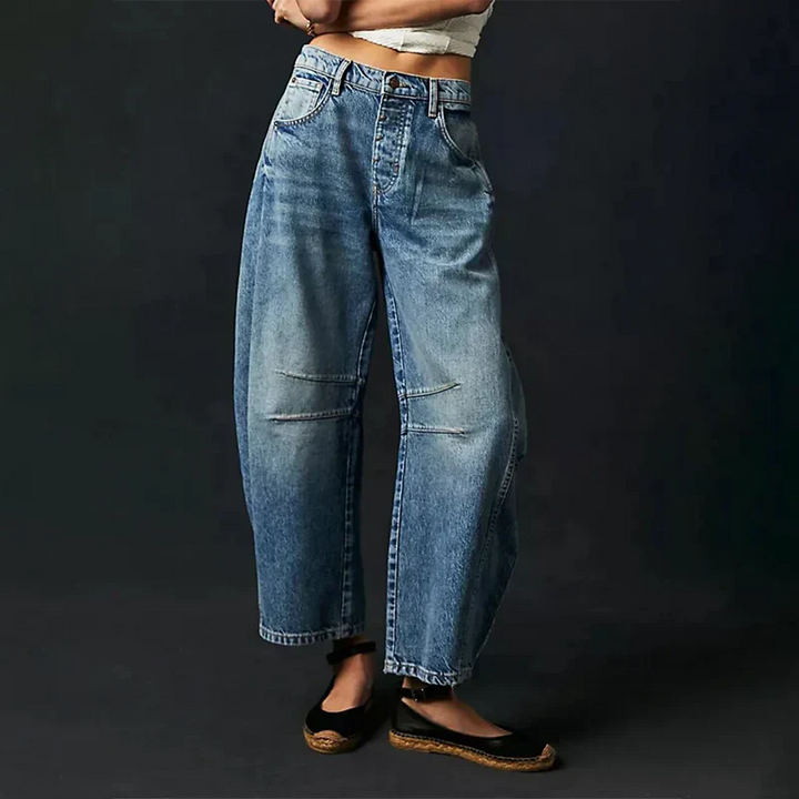 Women's Jeans - Barrel Leg High Waist Relaxed Fit | Casual