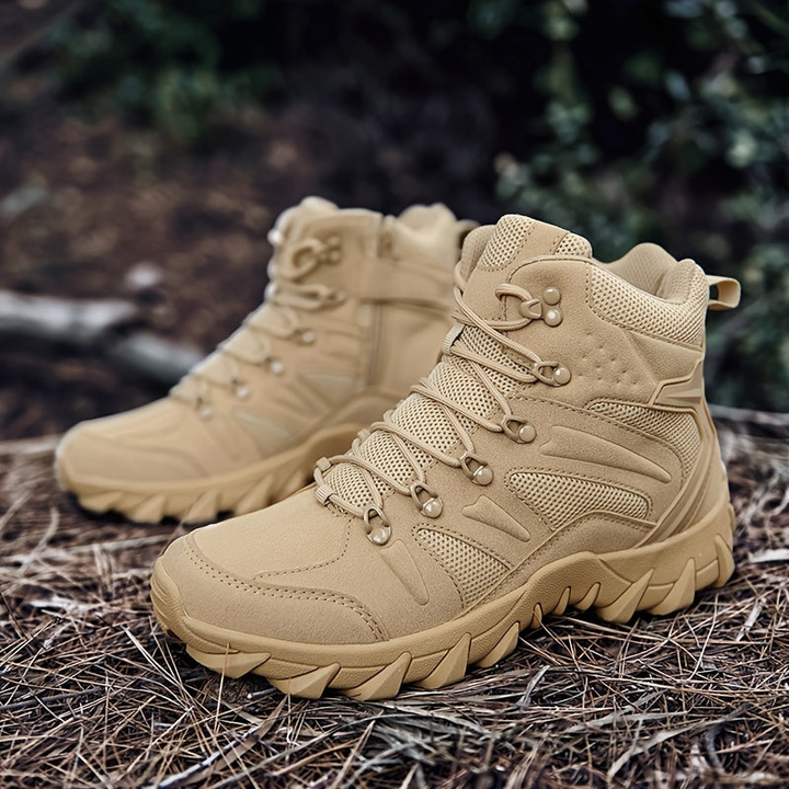 Men's Walking Boots - High Ankle Tactical with Chunky Grip Sole