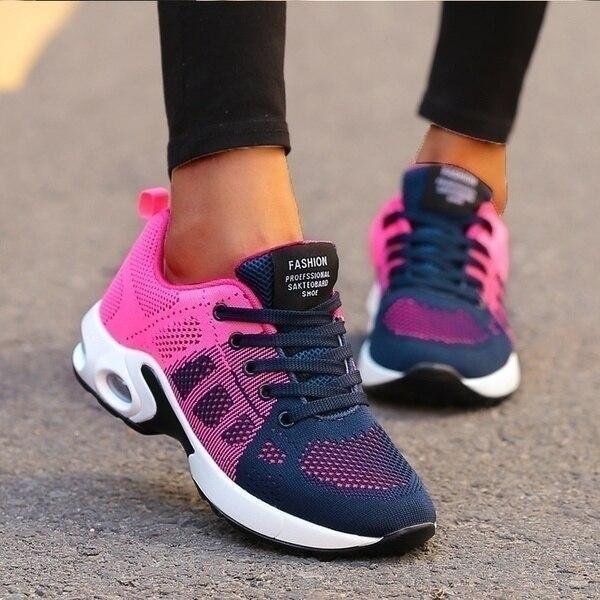 Women's Trainers - Air Cushion Lace Up Running Sneaker | Casual
