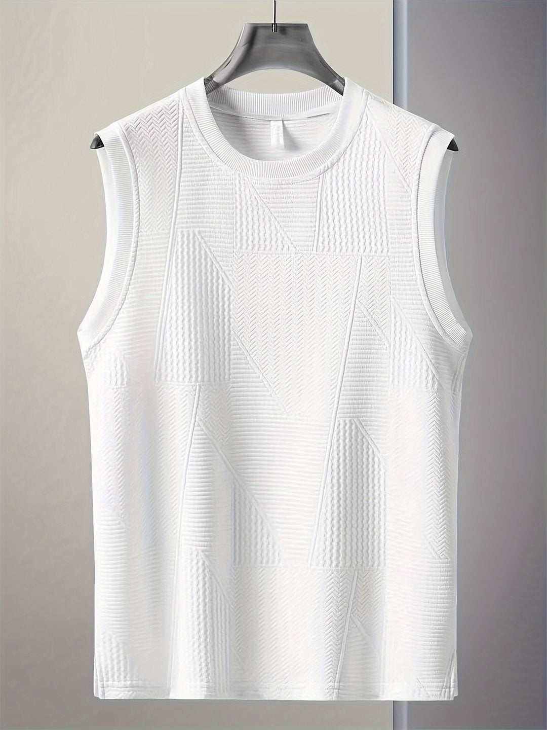 T Shirt Men - Sleeveless Tank with Textured Pattern | Slim Fit Casual