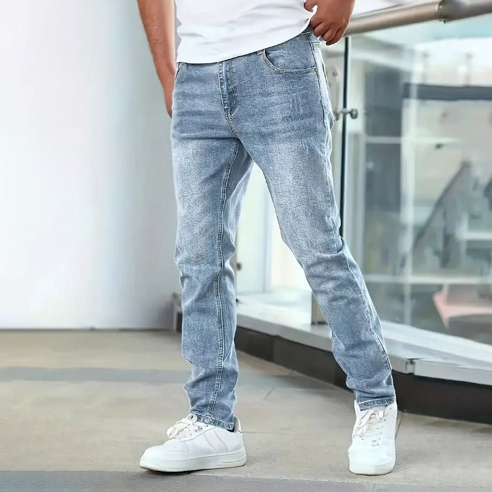 Men's Jeans - Slim Fit Tapered Leg with Washed Finish | Casual