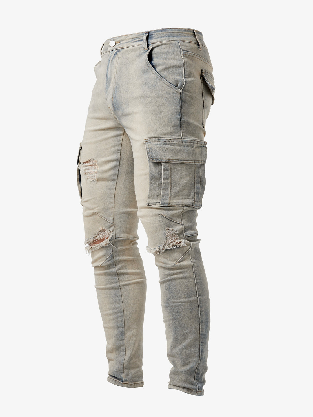 Men's Jeans - Slim Fit Cargo Style with Side Pockets | Casual