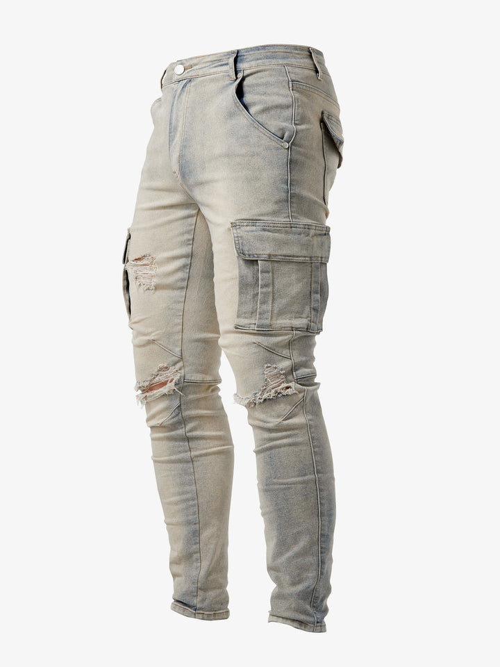 Men's Jeans - Slim Fit Cargo Style with Side Pockets | Casual