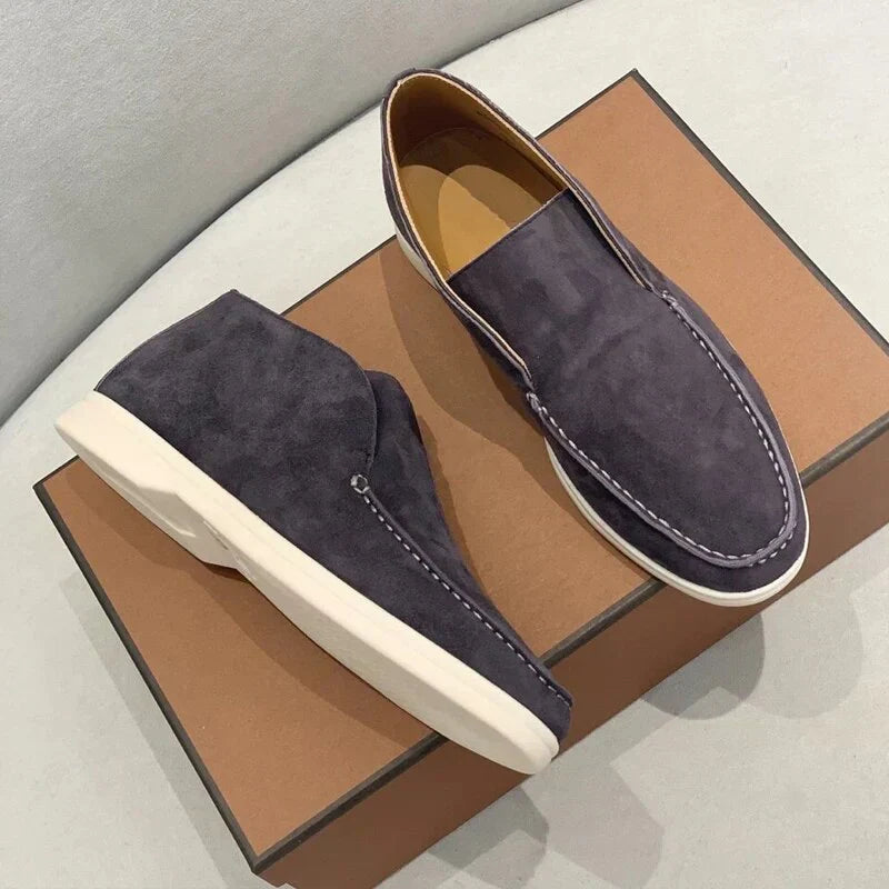Men's Loafers - Casual Slip-On Flat Shoe with Minimalist Design