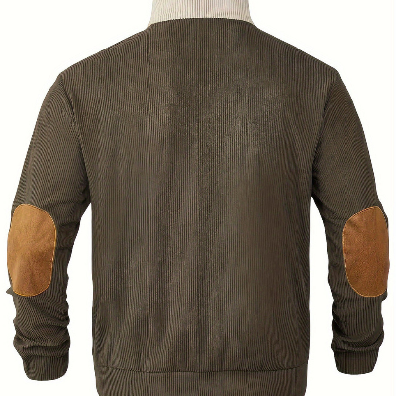 Men's Sweatshirt - Colour Block with Button Collar | Casual