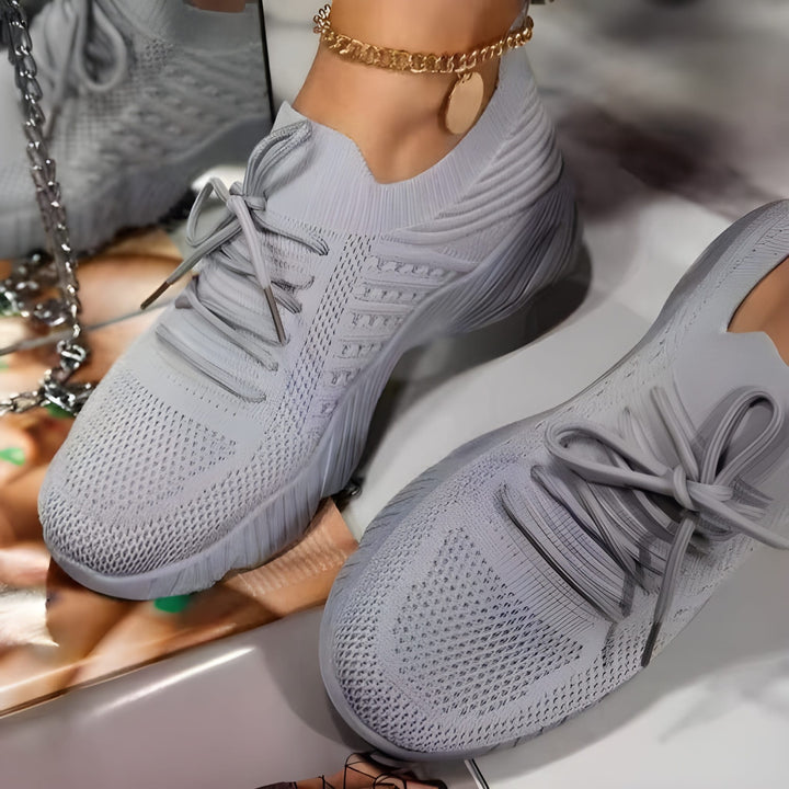 Women's Trainers - Knit Lace Up Lightweight Running Sneaker | Casual