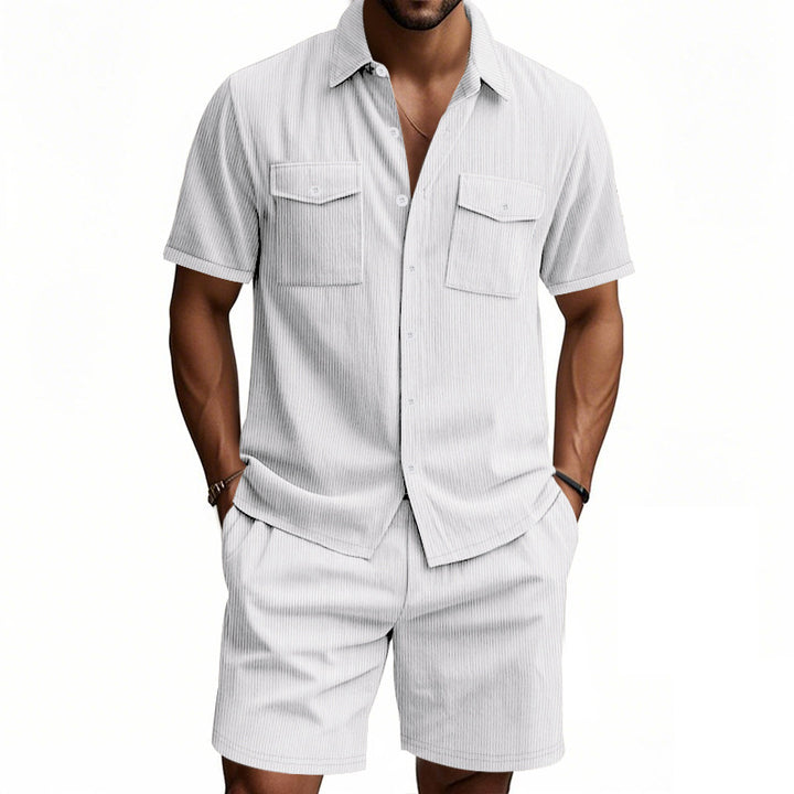 Men's Co-ord Set - Short Sleeve Shirt with Matching Shorts | Summer
