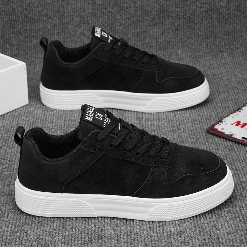 Men's Trainers - Casual Low Top Lace-Up with Perforated Upper Detail