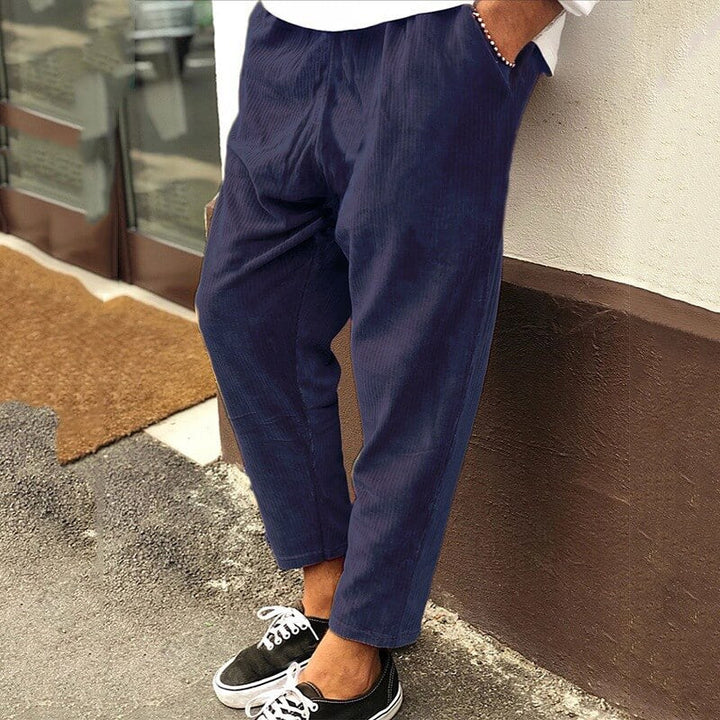 Men's Trousers - Relaxed Tapered Fit with Elasticated Waist | Casual