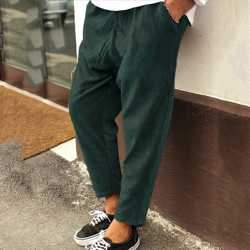 Men's Trousers - Relaxed Tapered Fit with Elasticated Waist | Casual