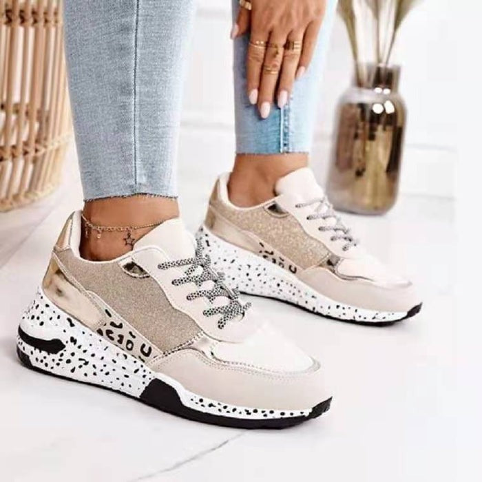 Trainers Women - Chunky Sole Glitter Panel Lace Up | Casual