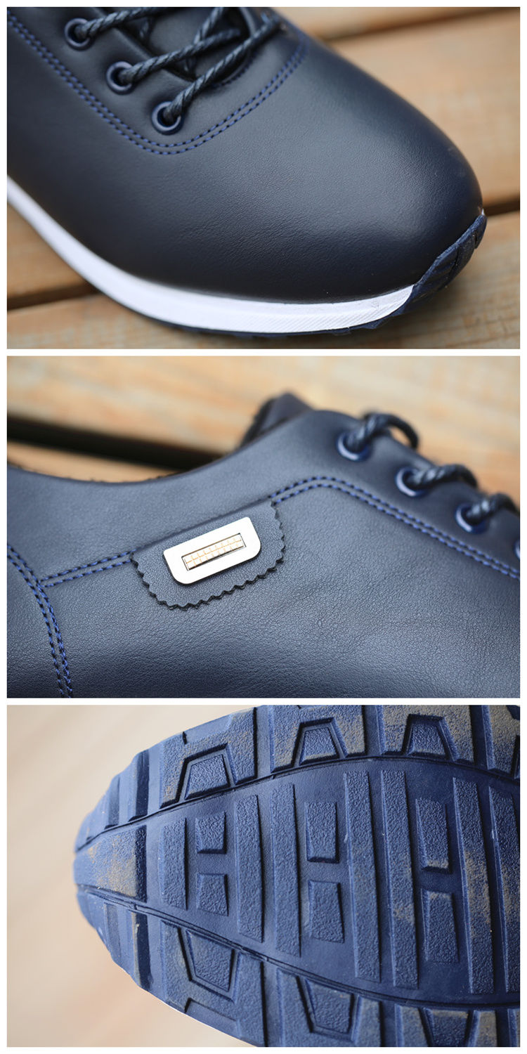 Men's Trainers - Smart Casual Lace-Up Low Top with Badge Detail