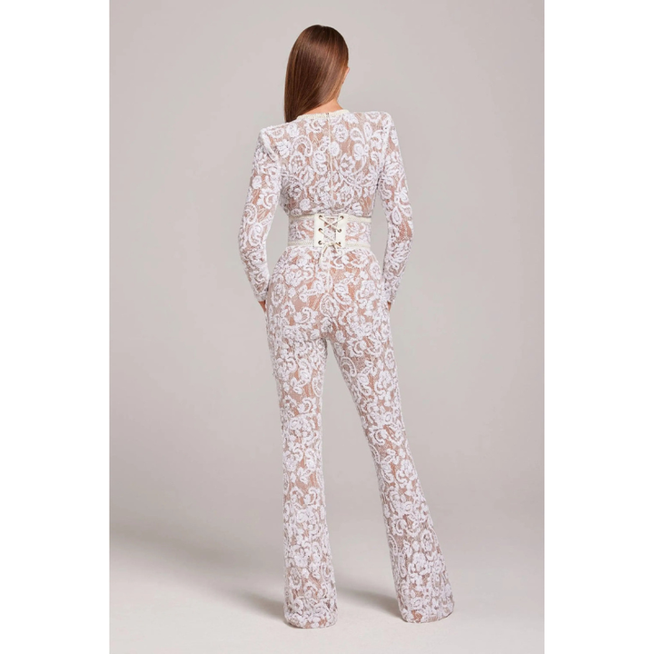 Jumpsuit Women - Round Neck Long Sleeve Flared Leg | Elegant