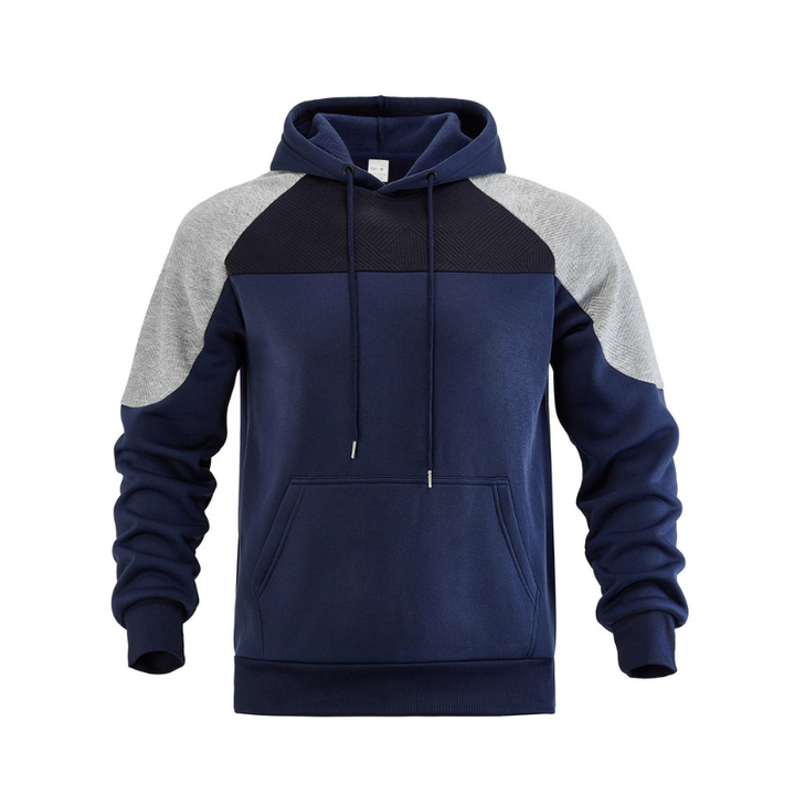 Men's Hoodie - Contrast Raglan Sleeve Textured Panel | Casual