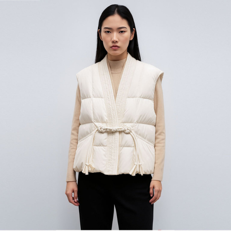 Gilet Women - Quilted Wrap Bodywarmer with Tassel Tie | Casual