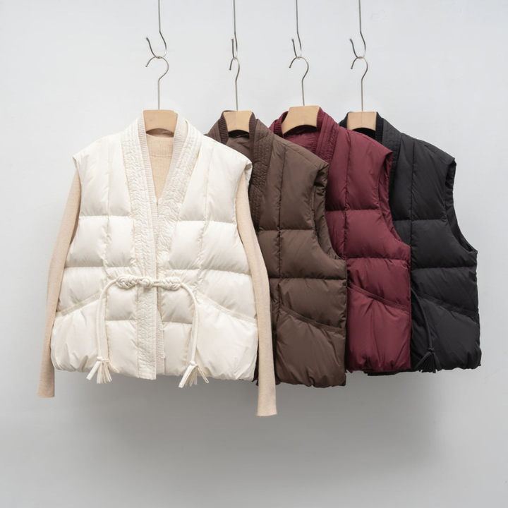 Gilet Women - Quilted Wrap Bodywarmer with Tassel Tie | Casual