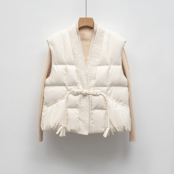 Gilet Women - Quilted Wrap Bodywarmer with Tassel Tie | Casual