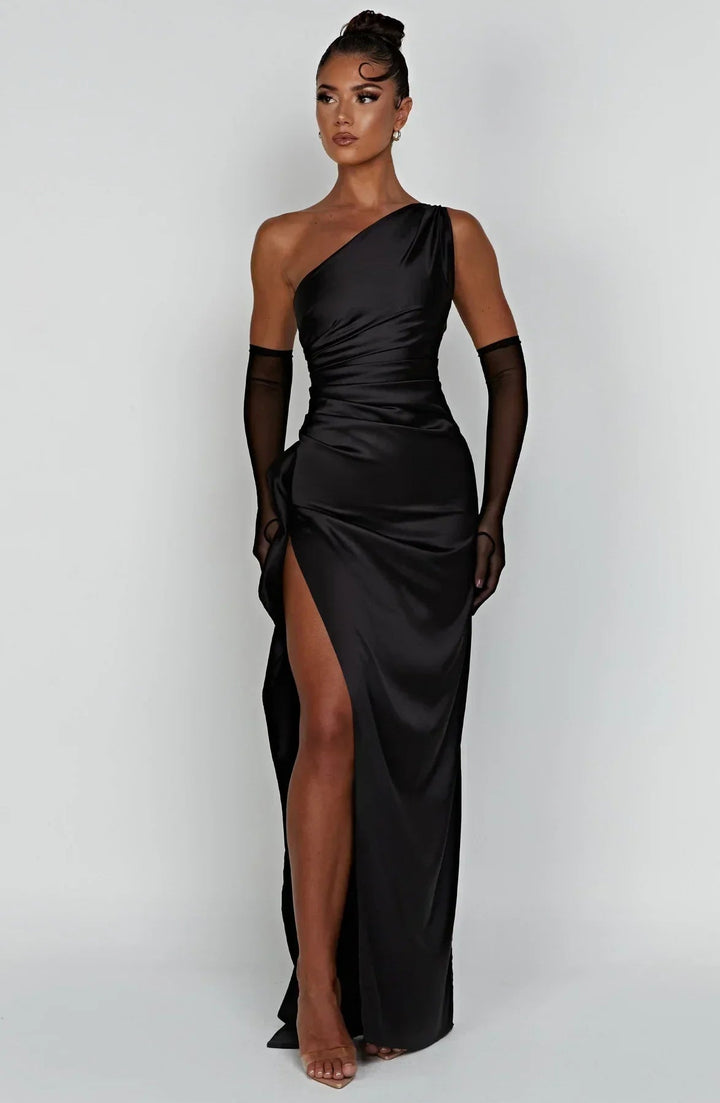 Maxi Dress Women - Elegant One Shoulder with High Slit | Gala