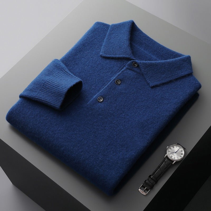 Men's Polo Shirt - Knitted Collar Button Placket | Smart Casual