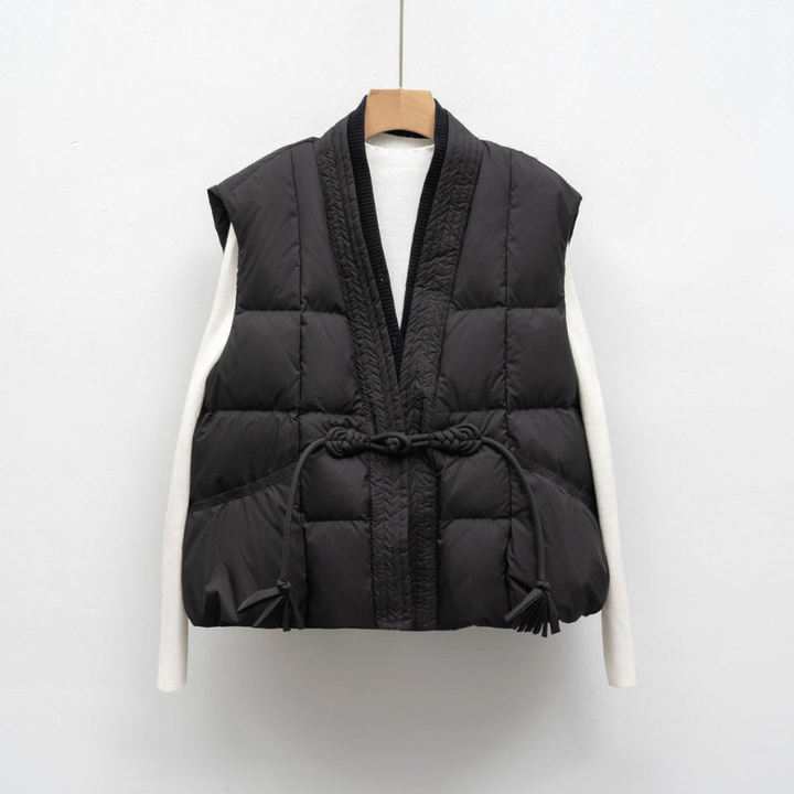 Gilet Women - Quilted Wrap Bodywarmer with Tassel Tie | Casual
