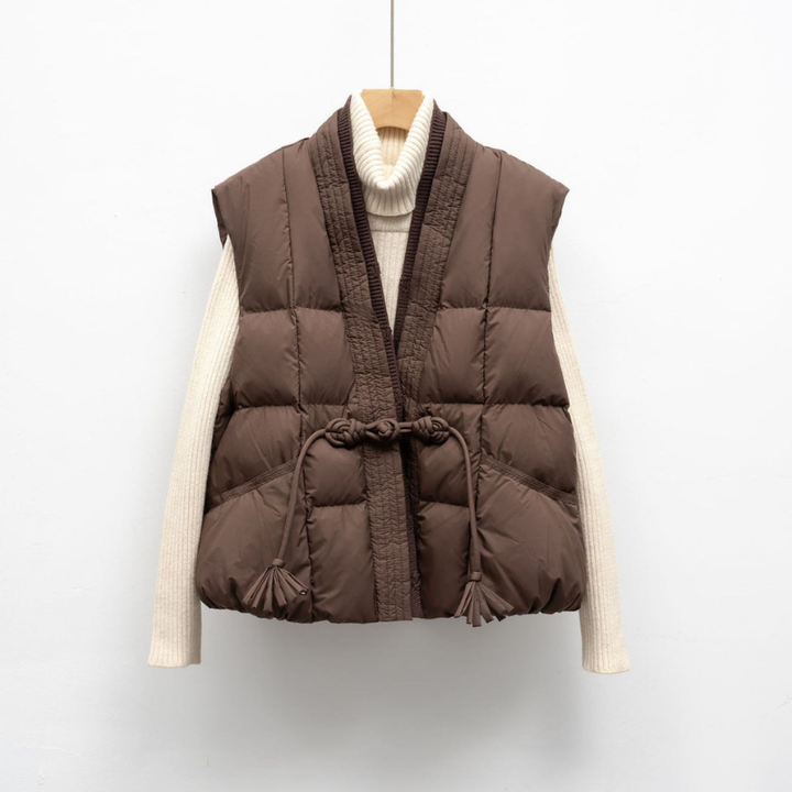 Gilet Women - Quilted Wrap Bodywarmer with Tassel Tie | Casual