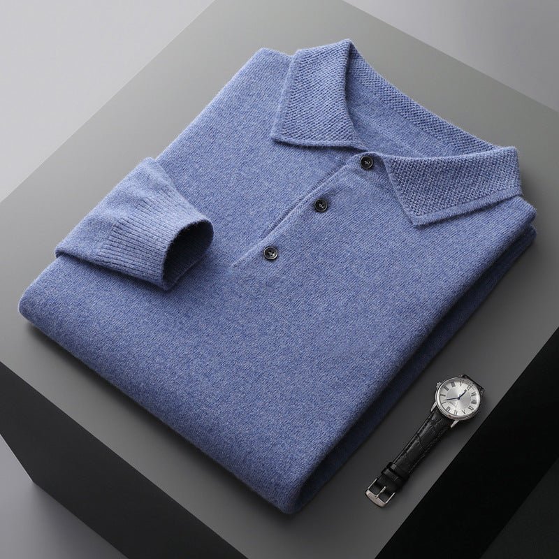 Men's Polo Shirt - Knitted Collar Button Placket | Smart Casual