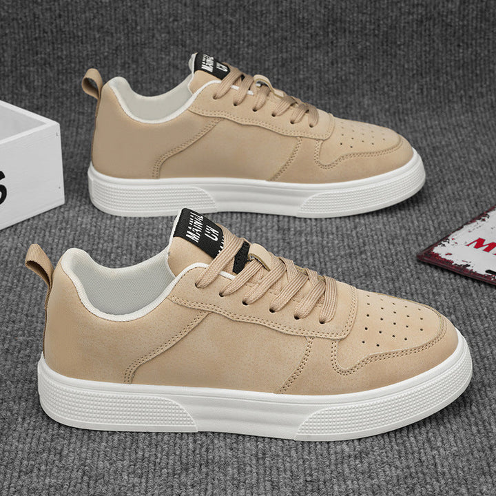 Men's Trainers - Casual Low Top Lace-Up with Perforated Upper Detail