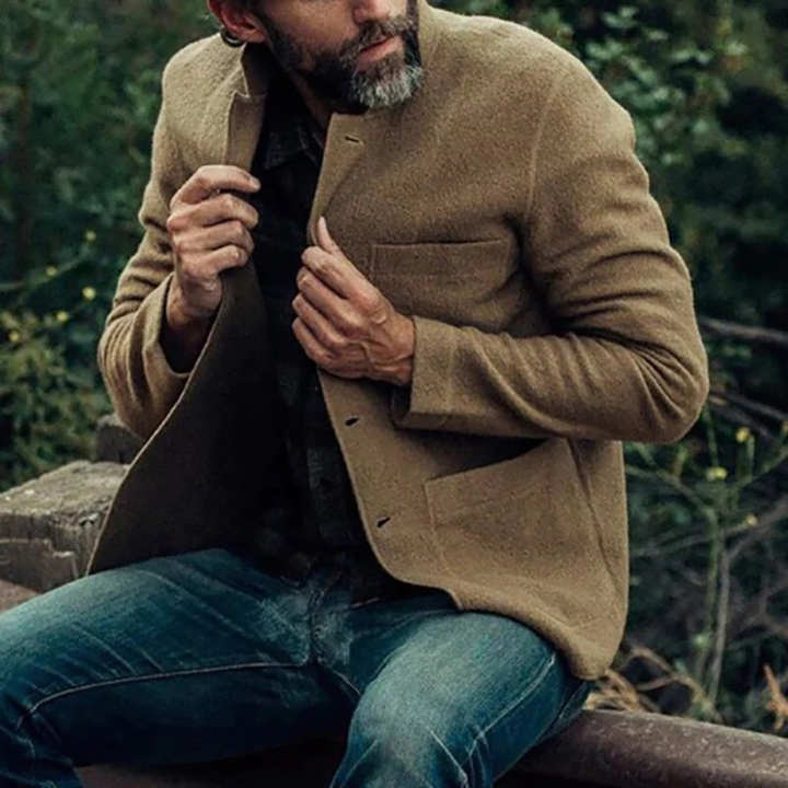 Men's Blazer - Oversized Relaxed Fit with Patch Pockets | Casual