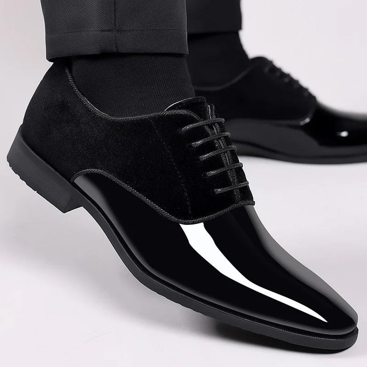 Men's Shoes - Formal Lace-Up Oxford with Glossy Toe Cap | Smart