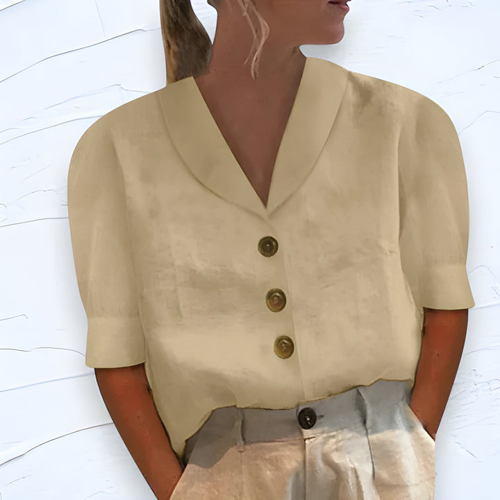 Women's Blazer - Cropped Short Sleeve Button Front | Smart Casual