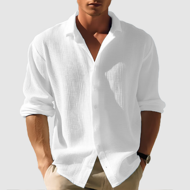 Men's Shirt - Relaxed Casual Fit with Spread Collar | Summer