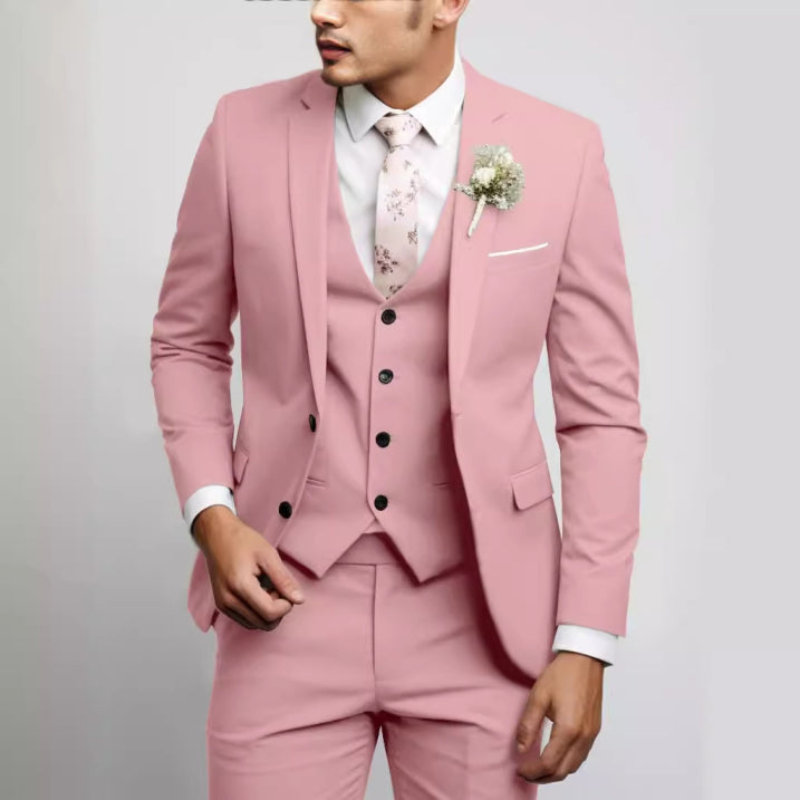 Men's Suit - Slim Fit Three-Piece with Notch Lapels | Wedding
