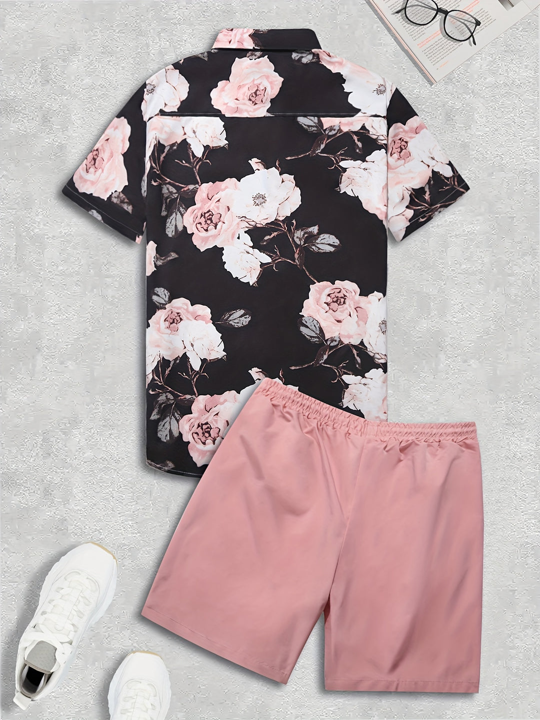 Co-ord Set Men - Floral Print Shirt with Matching Shorts | Summer