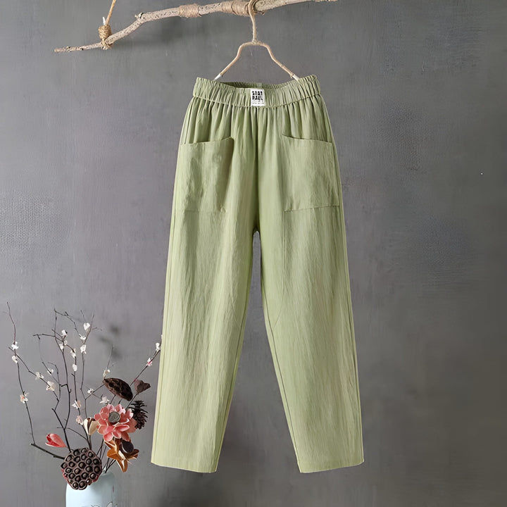 Women's Trousers - Relaxed Tapered Fit with Large Pockets | Summer