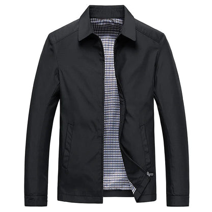 Men's Jacket - Lightweight Zip-Up Spread Collar | Smart Casual