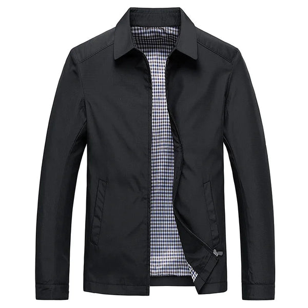 Men's Jacket - Lightweight Zip-Up Spread Collar | Smart Casual