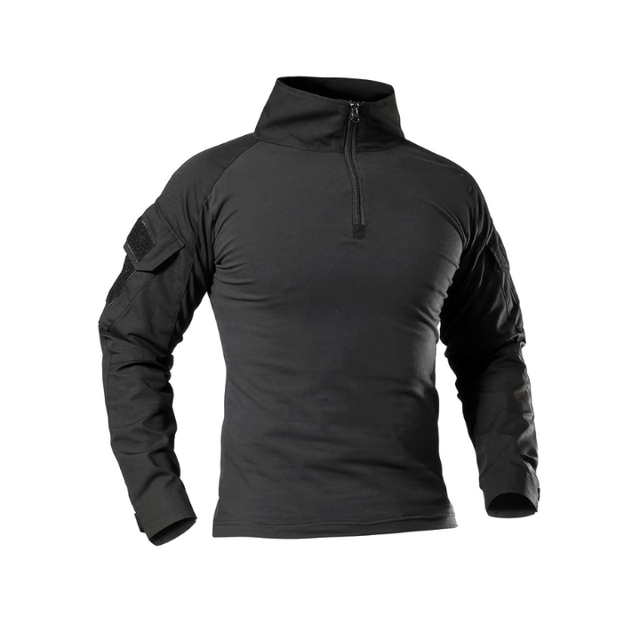 Men's Shirt - Long Sleeve Tactical with Quarter-Zip Stand Collar