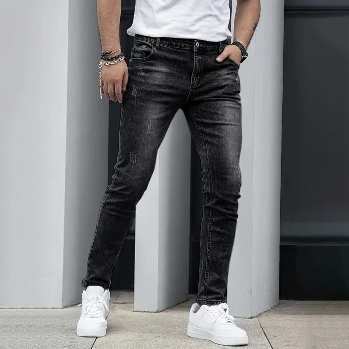 Men's Jeans - Slim Fit Tapered Leg with Washed Finish | Casual