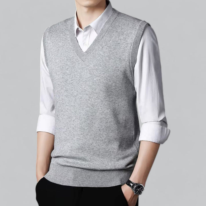 Men's Waistcoat - Sleeveless V-Neck Layering Vest | Smart Casual