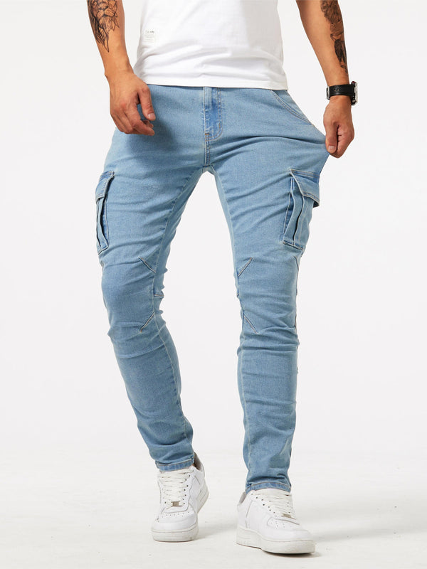 Men's Jeans - Slim Fit Cargo Style with Side Pockets | Casual
