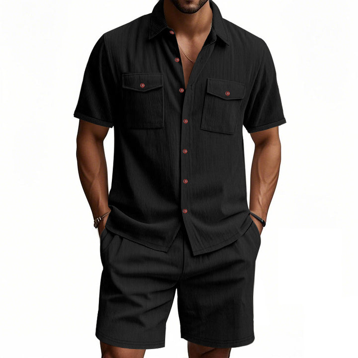 Men's Co-ord Set - Short Sleeve Shirt with Matching Shorts | Summer