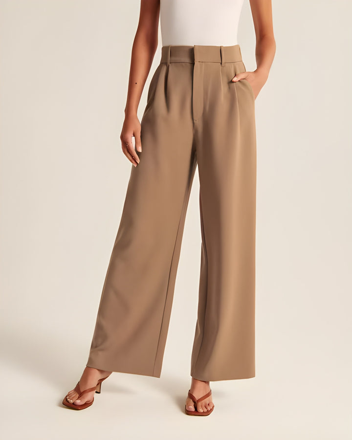 Women's Trousers - High Waist Wide Leg Tailored | Smart Casual
