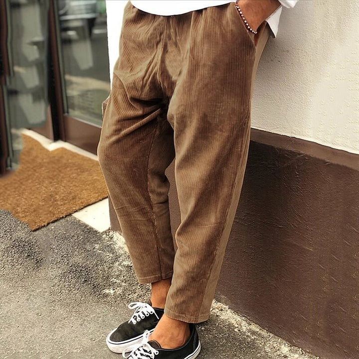 Men's Trousers - Relaxed Tapered Fit with Elasticated Waist | Casual