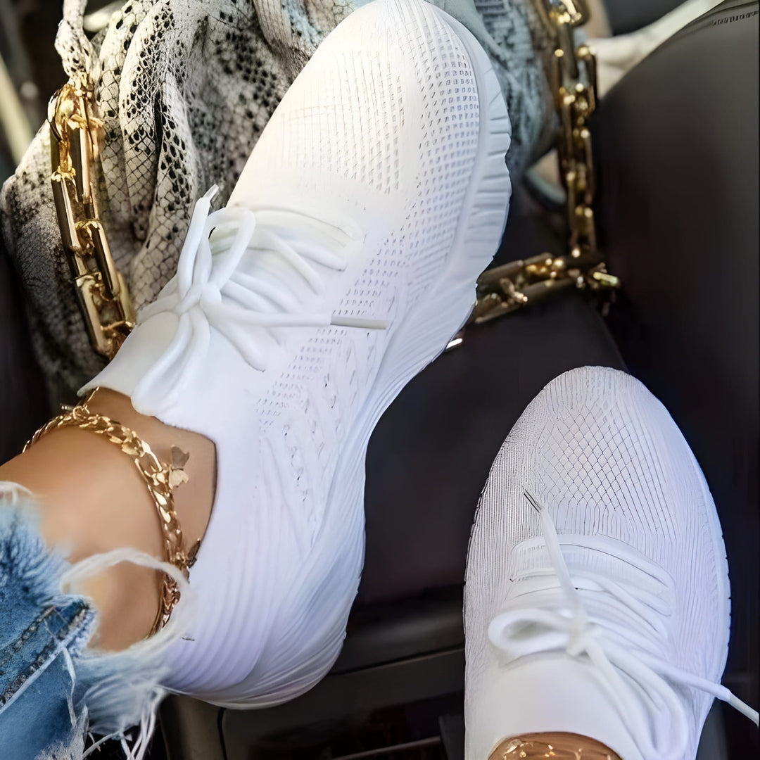 Women's Trainers - Knit Lace Up Lightweight Running Sneaker | Casual