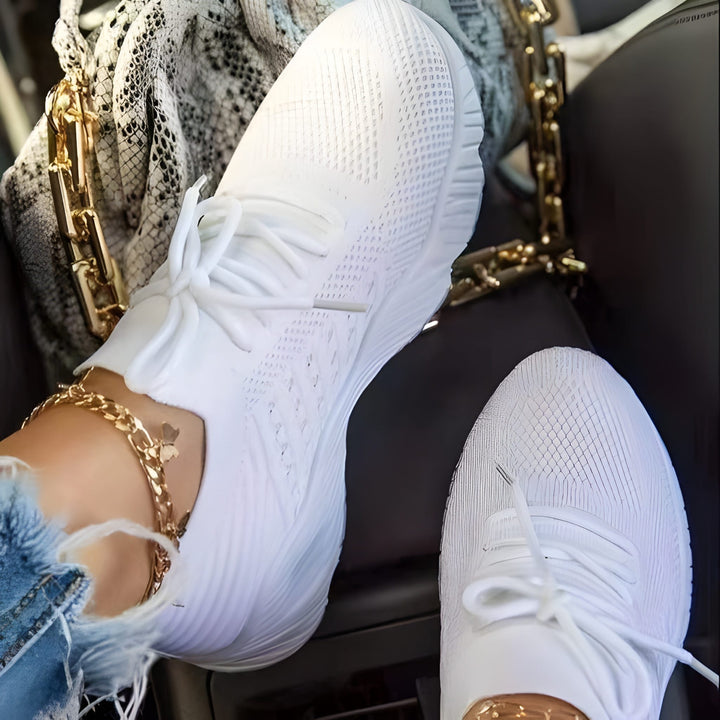 Women's Trainers - Knit Lace Up Lightweight Running Sneaker | Casual