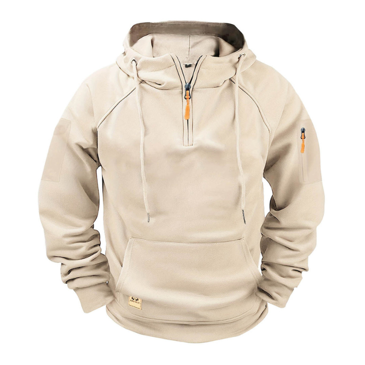 Men's Hoodie - Quarter Zip Tactical Arm Pocket | Outdoor Casual