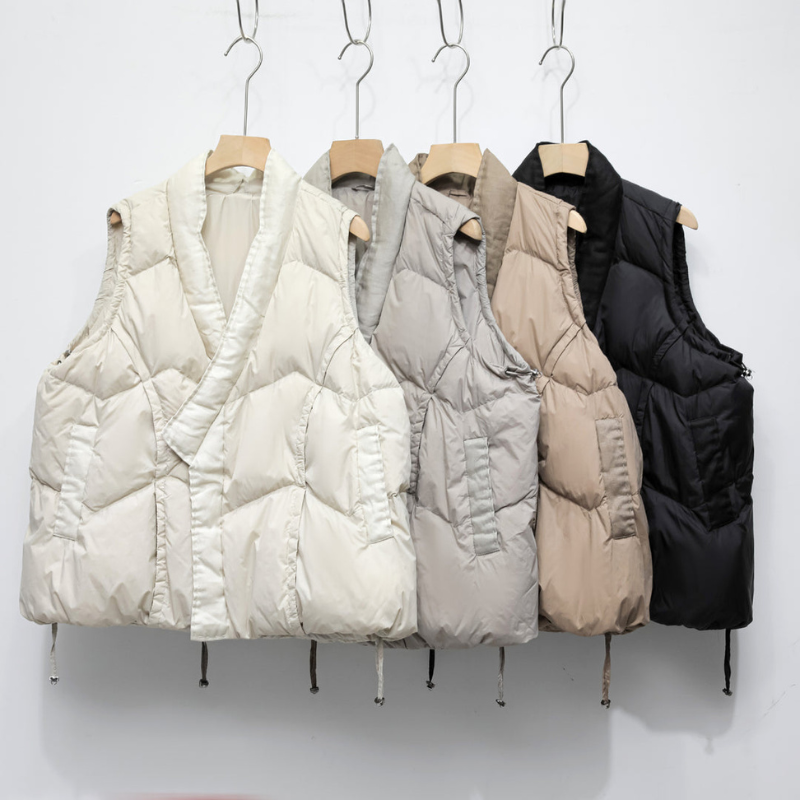 Gilet Women - Quilted Wrap Bodywarmer with Tie Waist | Casual