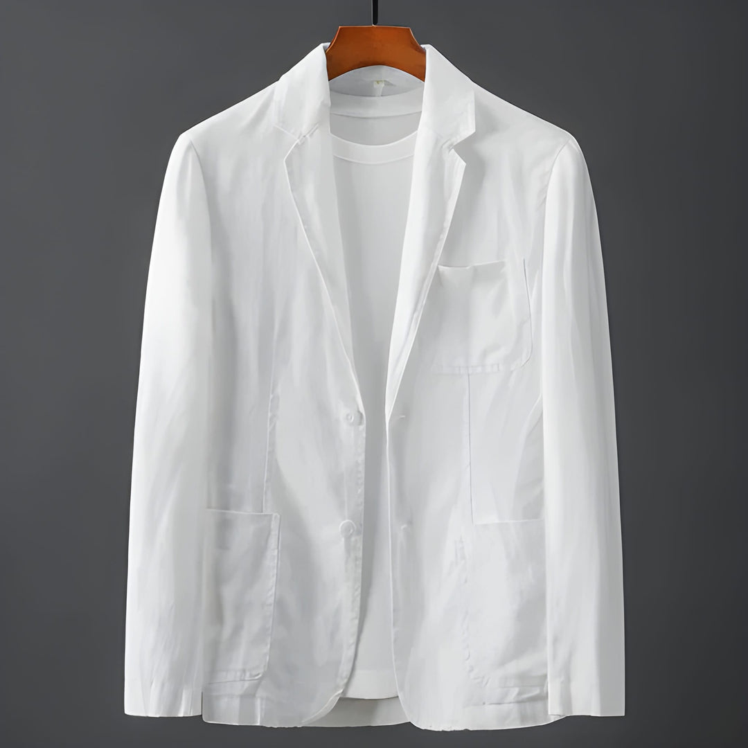 Men's Blazer - Lightweight Relaxed Fit with Patch Pockets | Casual